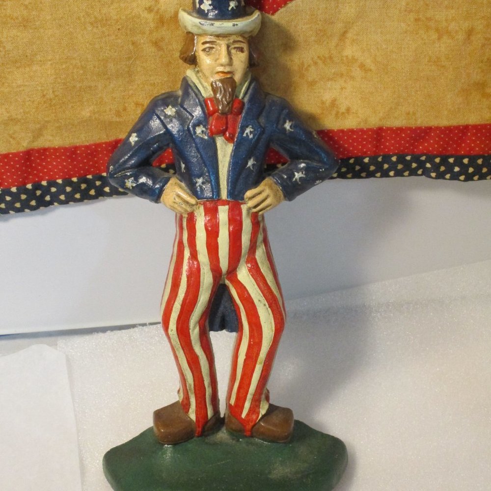 Vintage Uncle Sam Cast Iron Metal Doorstop Door Stop Americana Patriotic - Picture 12 of 12